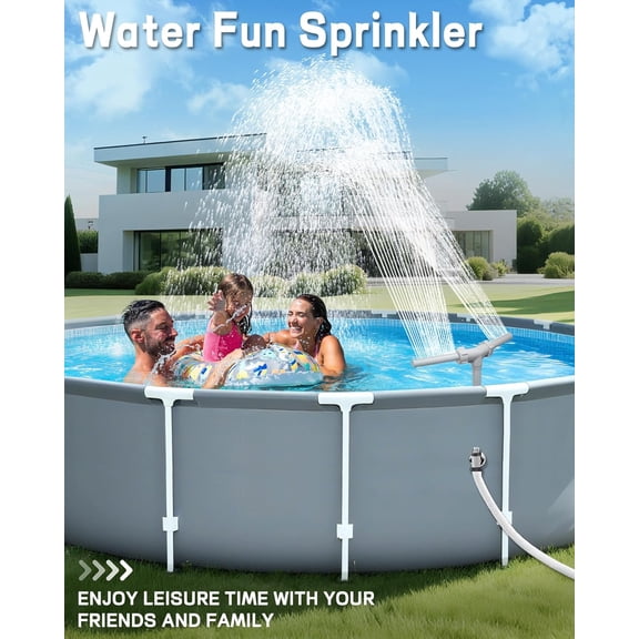FEFEDFAA-Swimming-Pool Waterfall-Fountain Water Fun Sprinkler - Dual Sprayer Multiple Spray Method, Pool Decoration Cascade Fountain for Above & In-ground Pools, Practical Pool Aerator Water Cooler C