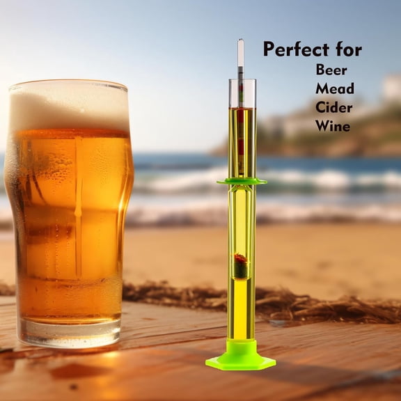 FEFEDFAA-Triple Scale Hydrometer for Wine, Beer, Mead & Cider - ABV, Brix and Gravity Test Kit with Glass Test Jar Cleaning Brush Microfiber Cloth