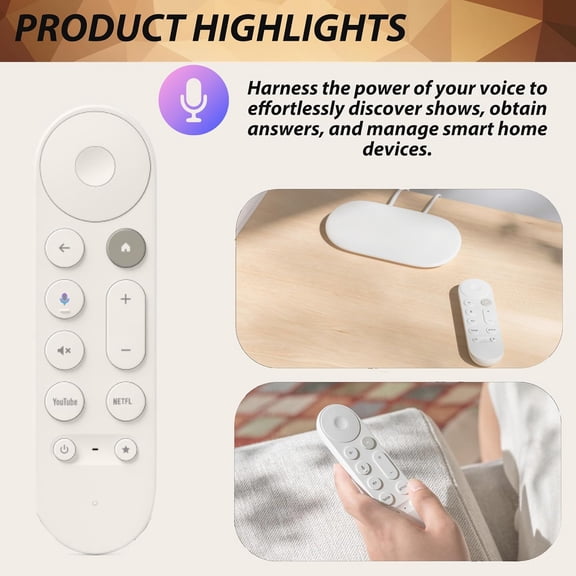 FEFEDFAA-Voice Remote Replacement for Google 4K TV Box, Smart Home Control, Not Compatible with Chromecast TV