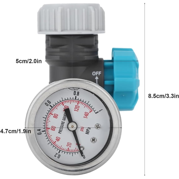 FEFEDFAA-Water Pressure Regulator Valve with Gauge, Adjustable 1MPa Max G3/4 Inch Threads for Garden Irrigation System Sprinkler Drip Line and Household Plumbing