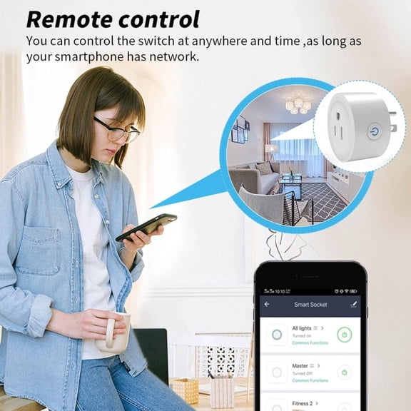 FEFEDFAA-WiFi Smart Plug | Compatible with Alexa & Google Home | WiFi Outlet for Remote Control & Timer and Schedule Function | No Hub Required | Safety Certified (2Pack)