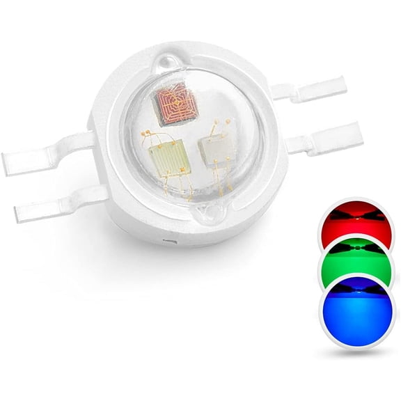 FEFEFW-10pcs High Power Led Chip 3W RGB 4 pin Common Anode (600mA for Each Color 3 Watt) Multicolor Super Bright Intensity SMD COB Light Emitter Component Diode Bulb Lamp Beads DIY Lighting
