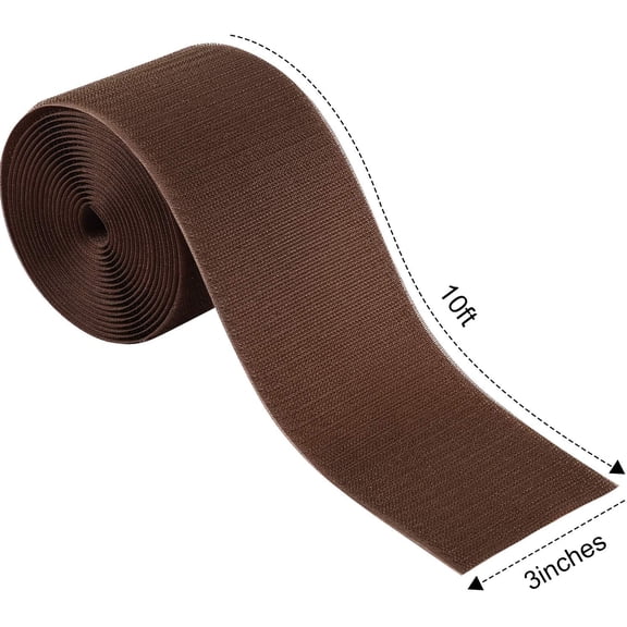 FEFEFW-2 Pack 10 ft x 3 Inch Cable Floor Strip Cable Cover Cords Carpet Protector Management Hook and Loop Tape for Wires on Floor Cords and Prevent a Trip Hazard (Brown)