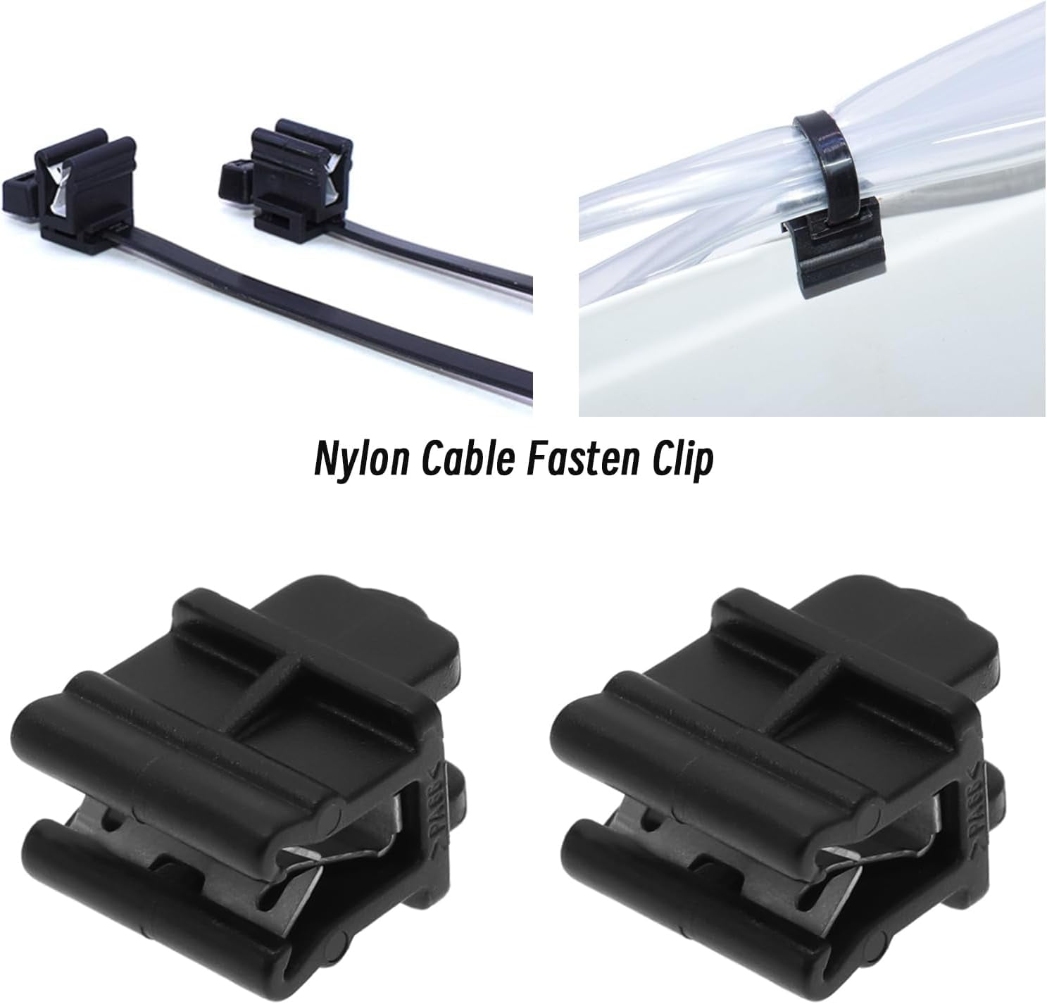 FEFEFW-20PCS Cable Tie Mounts 15x10.8x3mm Plastic Zip Tie Bases Holders Wire Tie Edge Mounting Clips Fasteners Organisers for Cable Management Black