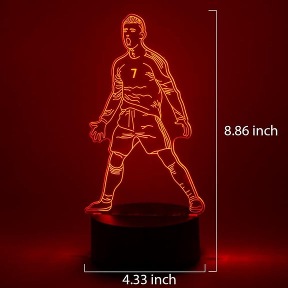 FEFEFW-3D LED Light Brazil Soccer Lamp Acrylic Illusion Night Flashing Cool (SoccerLamp_BRZL)