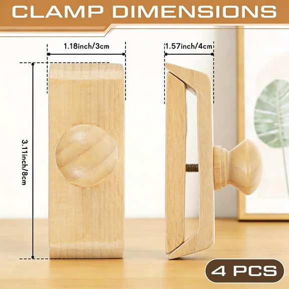 FEFEFW-4 Pcs Large Tapestry Hangers, Wooden Quilt Hanger for Wall for Display, Rug Hanger for Walls, Quilt Rack Clamps with Hardware Screws for Fabric and Wool Blanket Carpet Hanging(Natural)