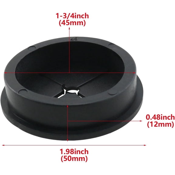 FEFEFW-4PCS 45mm Rubber Cable Sleeve Dustproof Cross Plug Black Eyelet Sealing Protection Cover Desktop Line Hole Cap Suitable for Computer Components and Storage Cabinet