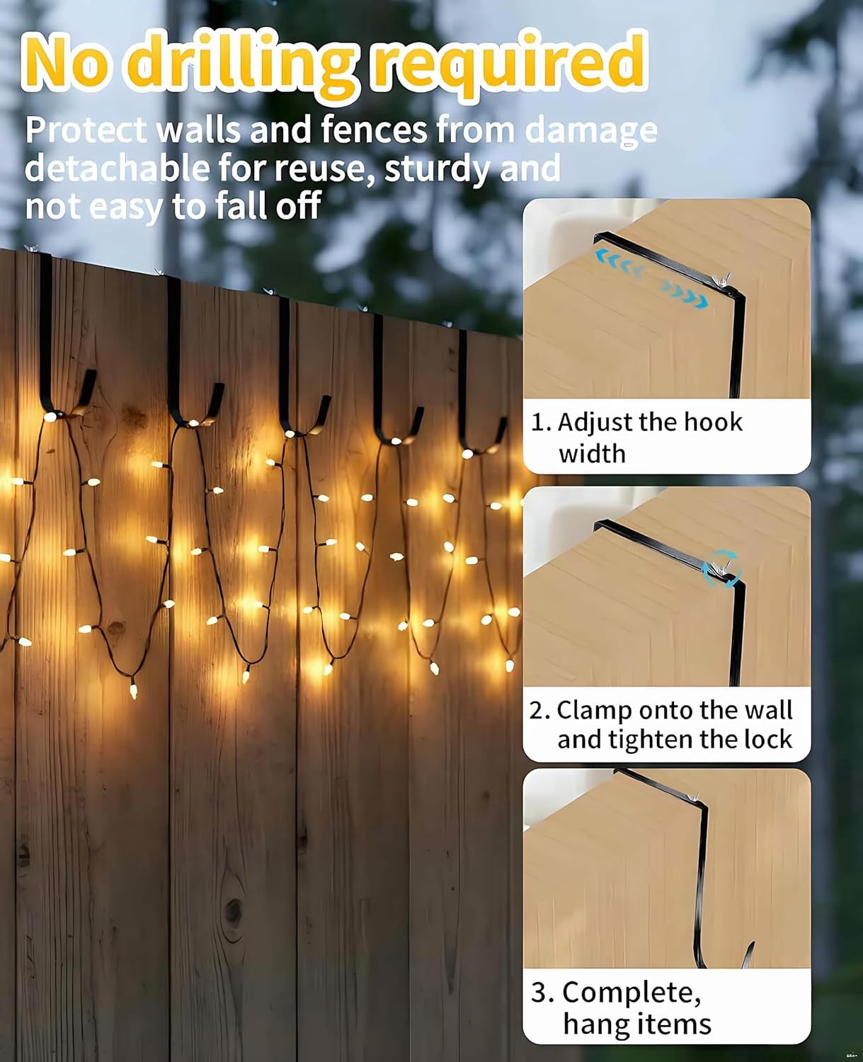 FEFEFW-5PCS Adjustable Cinder Block Wall Hangers, 6-11" Outdoor String ...