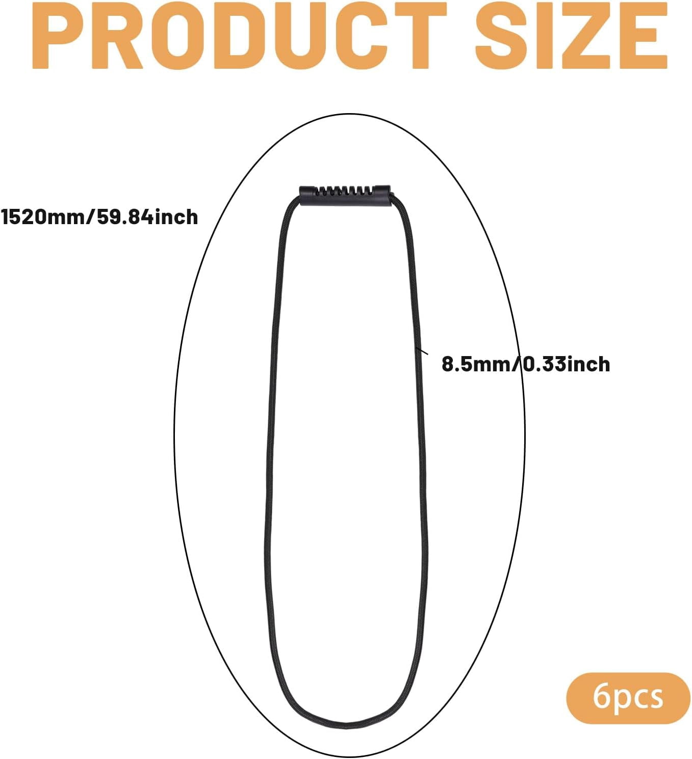 FEFEFW-6 Pack Loop-It Storage Straps 60 Inch Extension Cord Storage Straps Loop Hanger Organizer for Cable Management, Pool Hoses, Garden Hoses, Roap