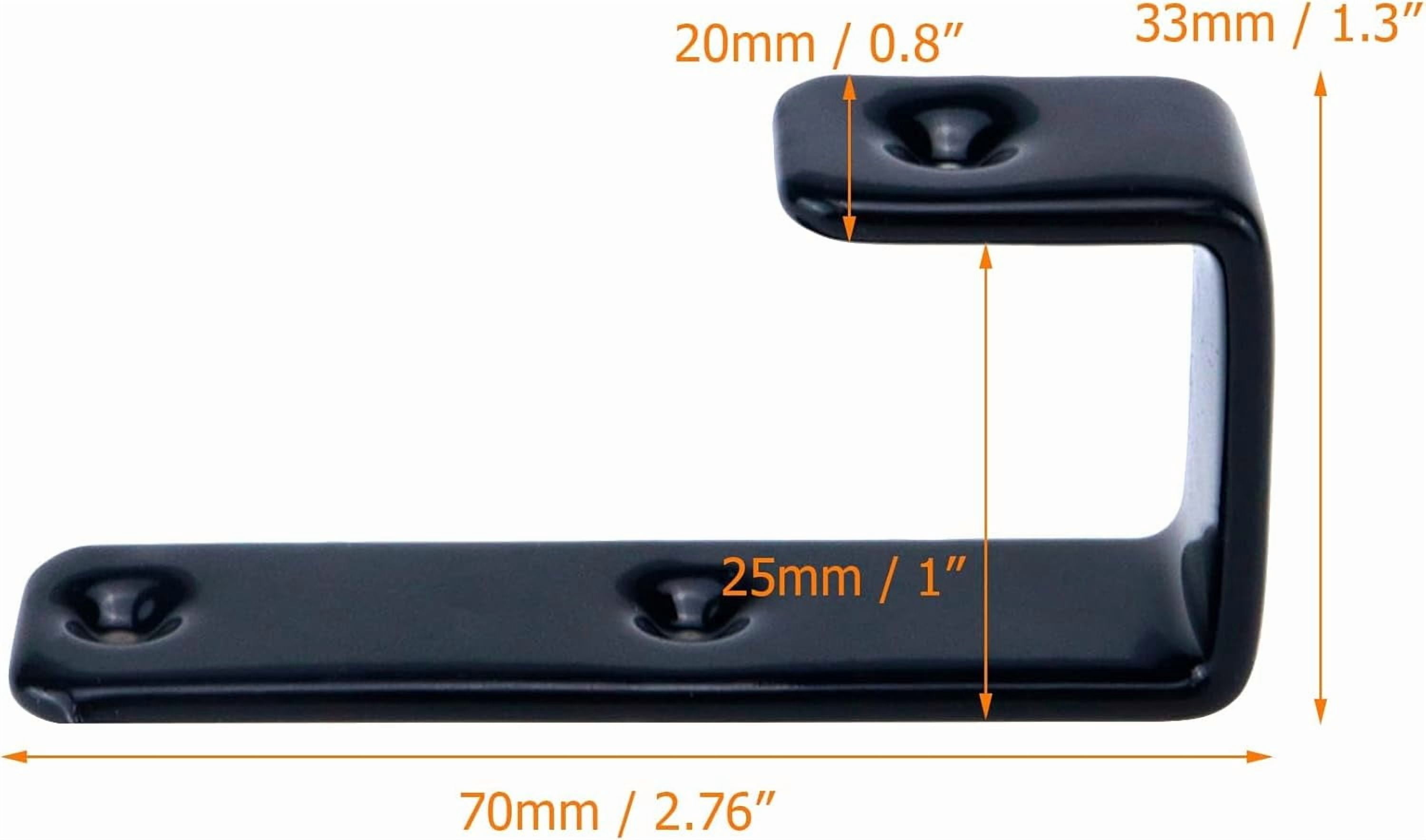 FEFEFW-8Pcs Heavy Duty Utility Hooks Black 1 Inch Bunk Bed Ladder Hook Stainless Steel J Hooks for Bed Decor, Garage Storage, Cable Tool Organization - 1 Inch Black