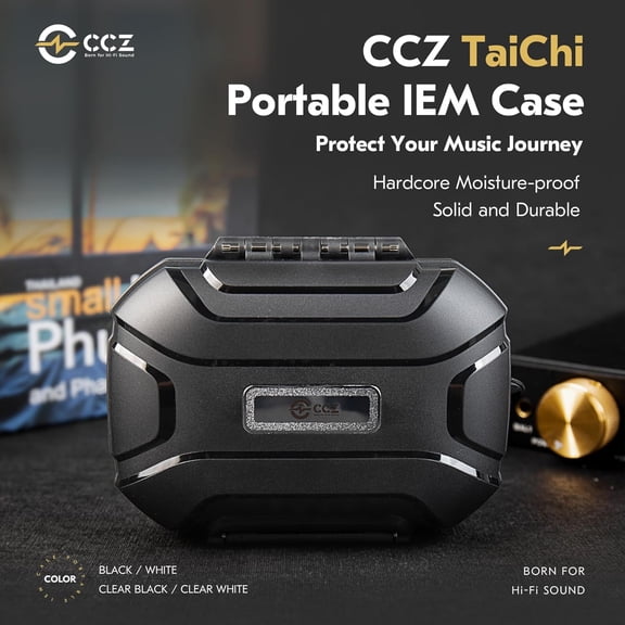 FEFEFW-CCZ ZC01 in Ear Monitor Case, Portable Earbud IEMs Case, Waterproof Earphone Storage Box, Travel Carrying Organizer for Headphones, IEM Cables, Fit for KZ ZS10 Pro/ZS10 Pro X/ZS12 Pro X (Clear