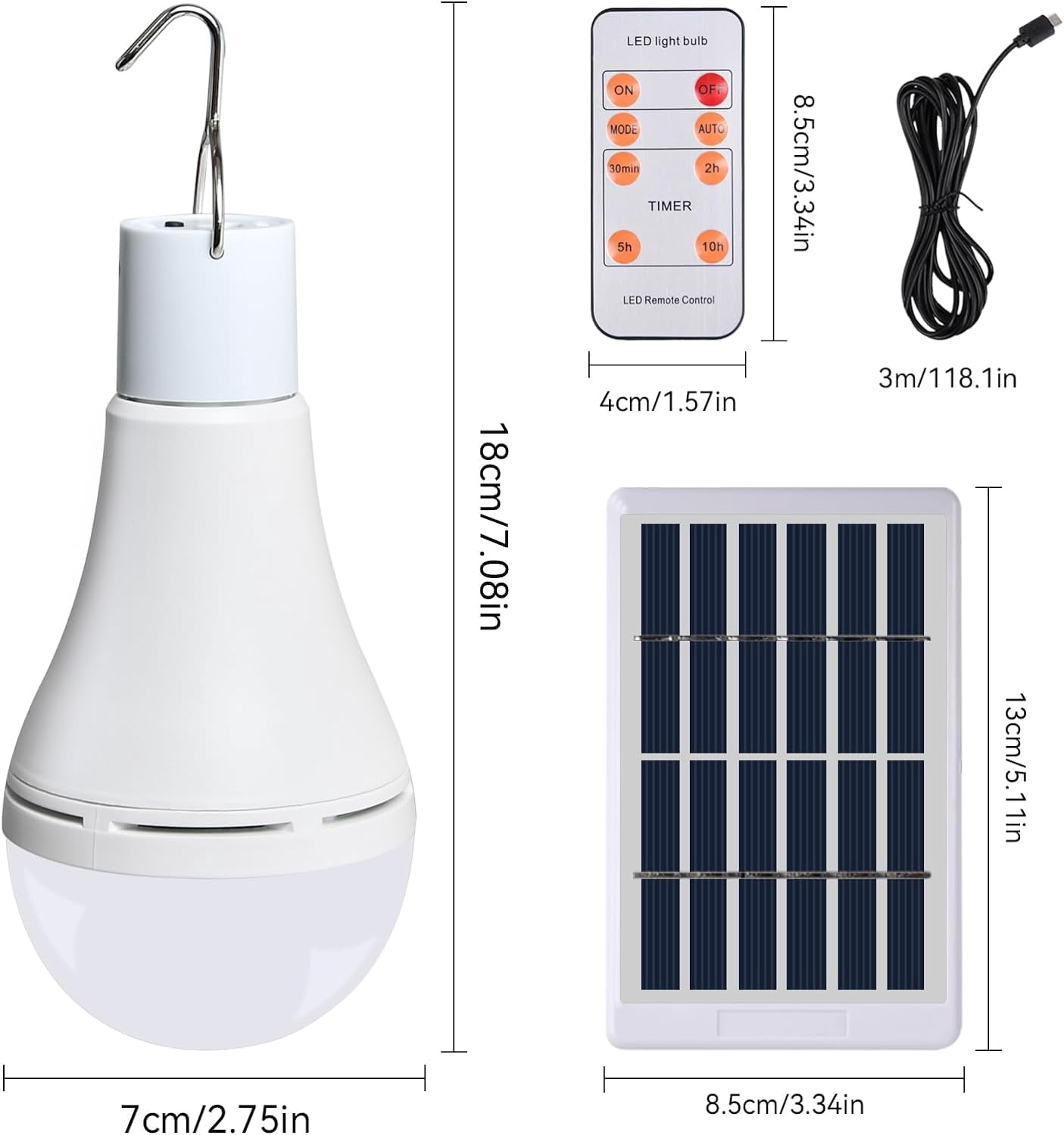 FEFEFW-Chicken Coop Light with Timer, Rechargeable Solar Light Bulbs for Indoor Home, Chicken Coop, Outdoor Camping Lamps for Tent, LED Solar Lights for Shed Night, Emergency Power Outage, Outside