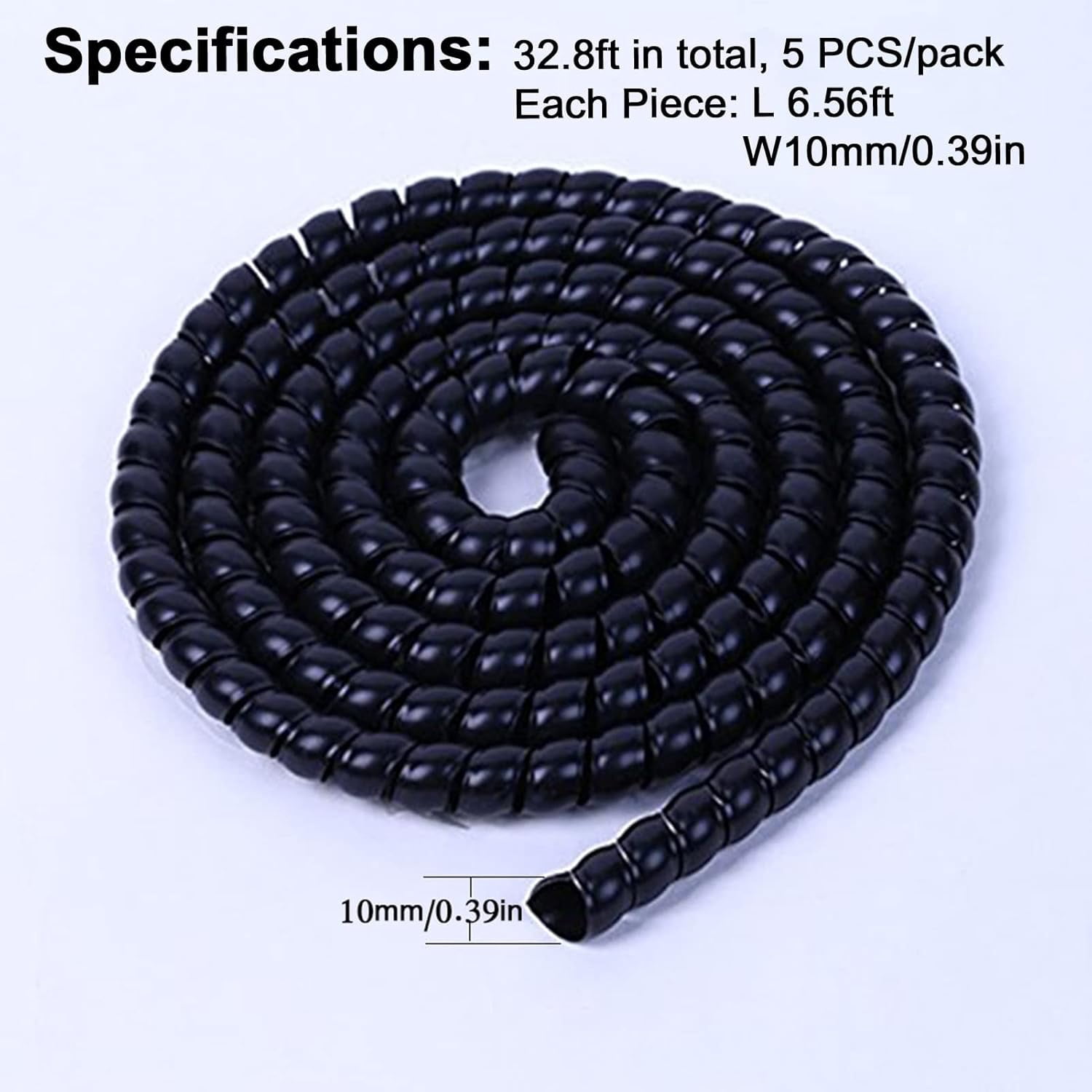 Critters Problem Wire FEFEFW-Dog and Cat Cord Protector, 32.8ft Spiral Cable Management ...