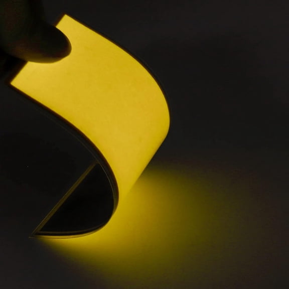 FEFEFW-EL Panel Electroluminescent Light Sheet Light Decorations Neon Sheet 12 cm x 5 cm (4.8" x 2.0") ON/Slow Flash/Fast Flash,1Pack (1, Yellow, 12cm*5cm)
