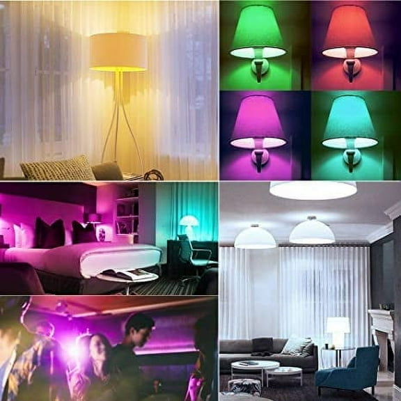 FEFEFW-LED Color Changing Light Bulb with Remote Control, 10W E26 RGB+Daylight White 5700K LED Bulbs Dimmable with Memory Function, Ideal Lighting for Home Decoration,Stage,Bar,Party, 2 Pack
