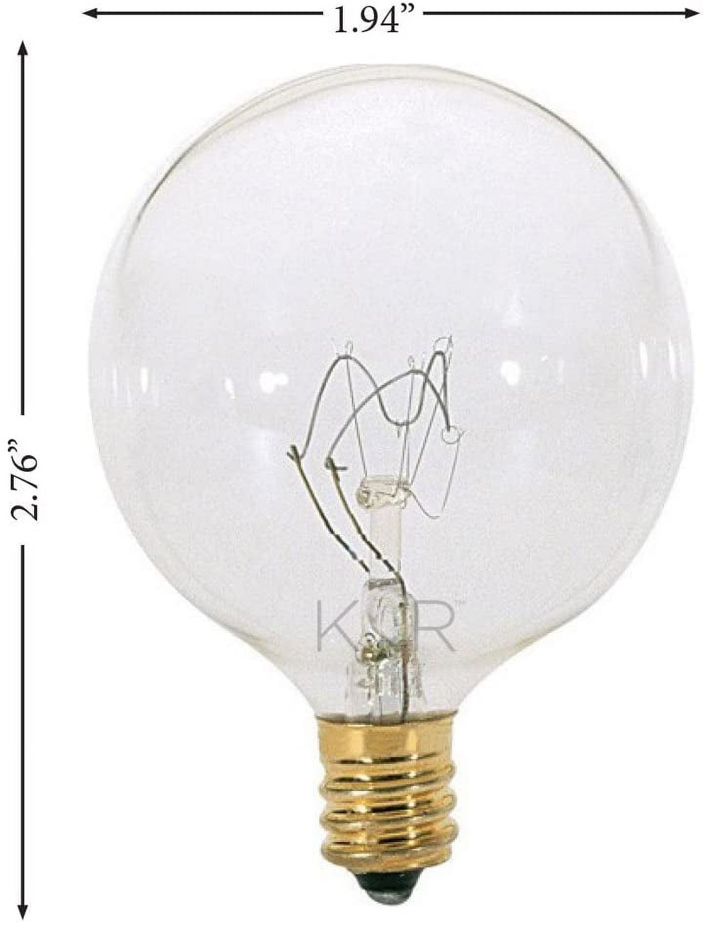 FEFEFW-(Pack of 10) G16.5 Clear FinshDecorative (E12) Candelabra Base Globe Shape Incandescent 120V G16 1/2 Light Bulbs (15)