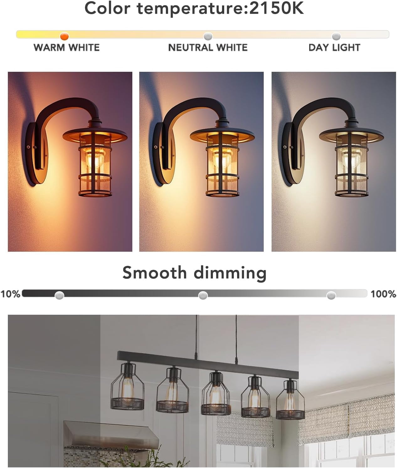 FEFEFW-ST21 Vintage LED Edison Light Bulbs, 6W Dimmable E26 LED Light Bulb 60 Watt Equivalent, 2150K ST64 Decorative Warm Lightbulbs with Amber Glass for Chandelier, Vanity, Porch, 500lm Bright, 5Pac