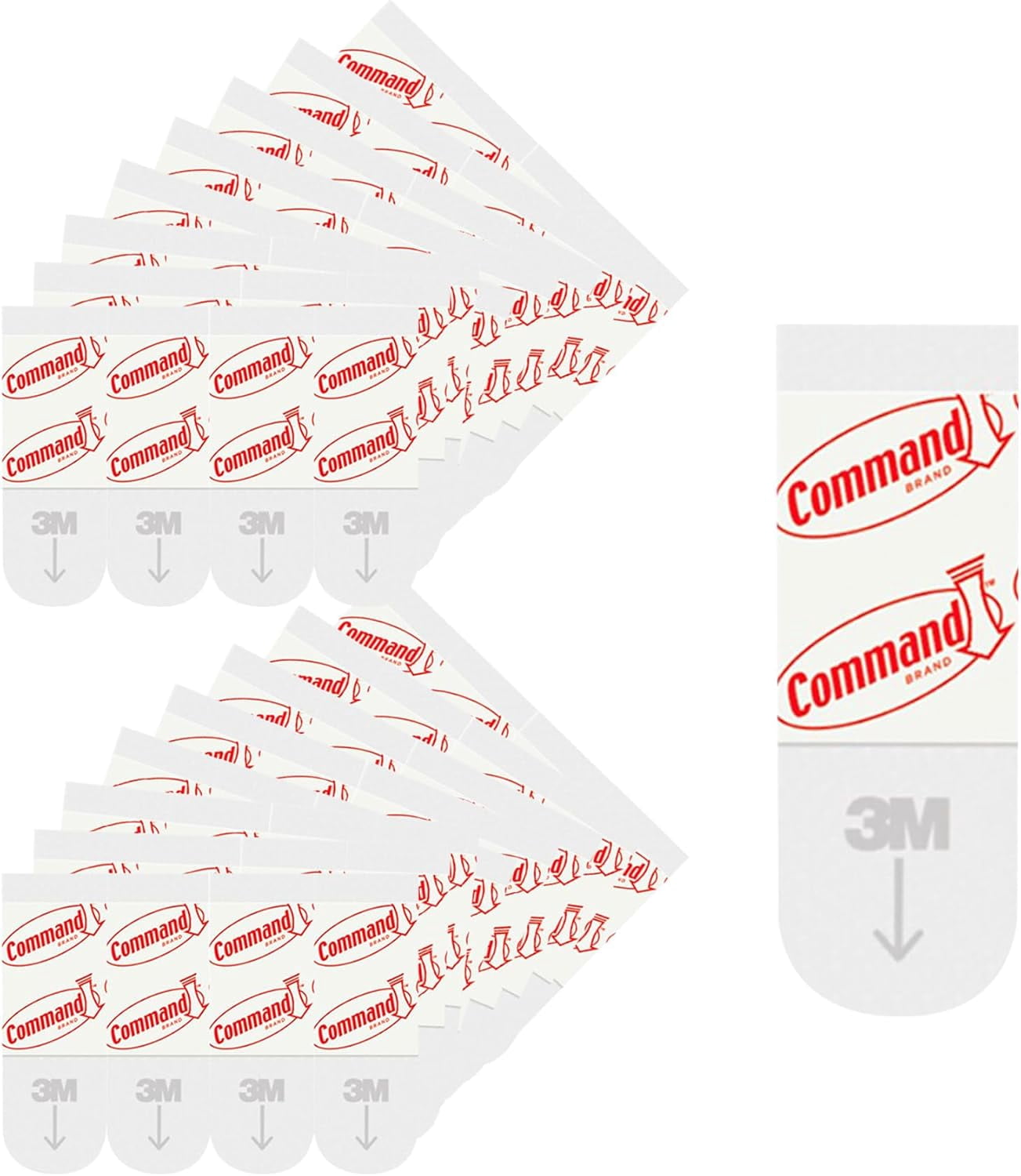 FEFEFW-Small Refill Adhesive Strips, Damage Free Hanging Wall Adhesive Strips for Small Indoor Wall Hooks, No Tools Removable Adhesive Strip for Living Spaces, 128 White Strips
