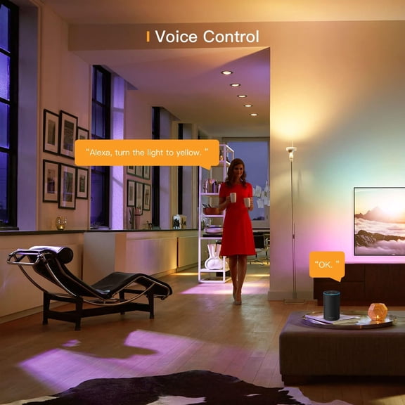 FEFEFW-Smart Bulbs Color Changing Music Sync Group Control WiFi LED Bulbs Color Changing Smart Bulbs Compatible with Alexa and Google Home A19/E26/9W/800LM/110V (1 Pack)