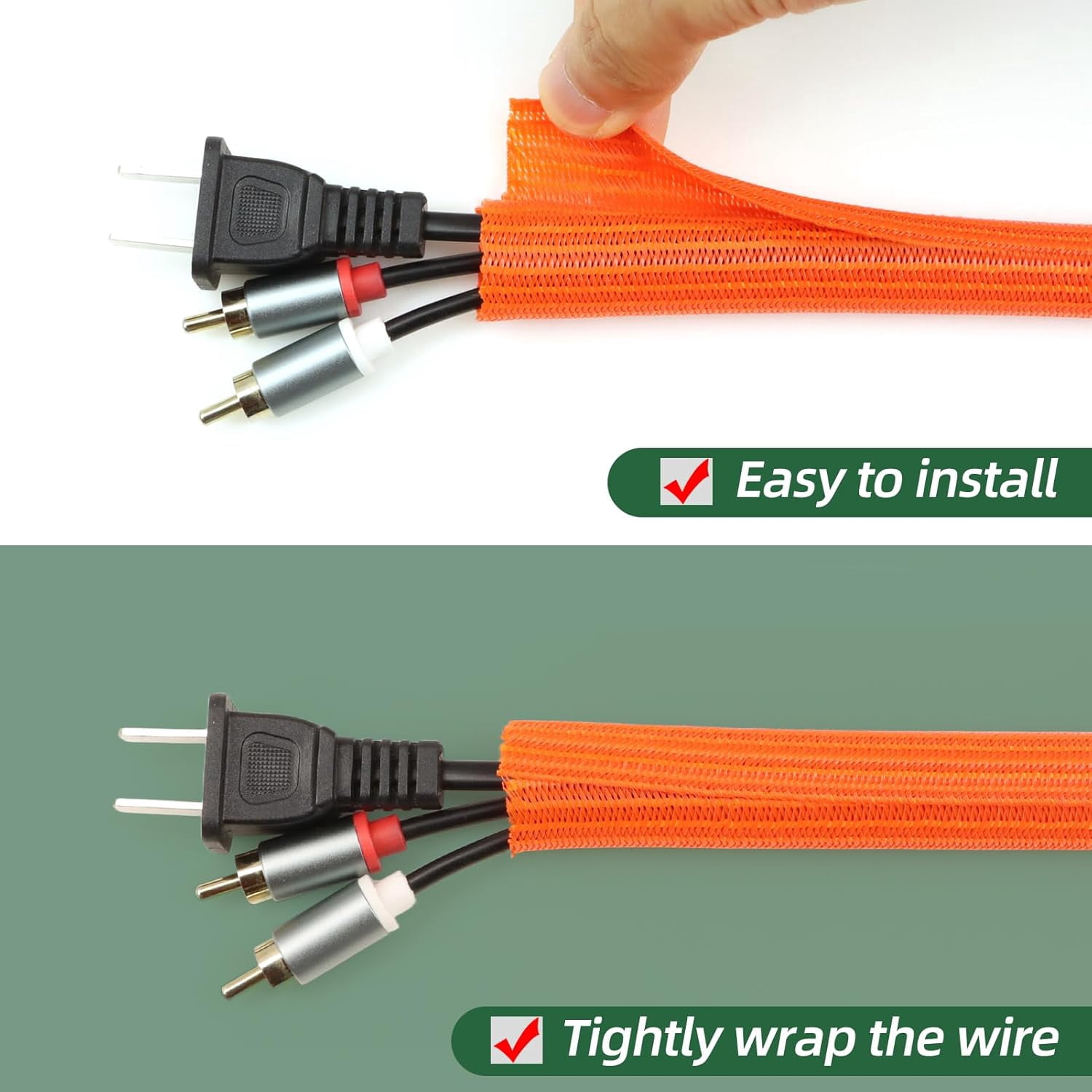 Use Cable Protectors FEFEFW-Split Wire Loom Tubing, Cable Protector Sleeve, Braided Cable ...