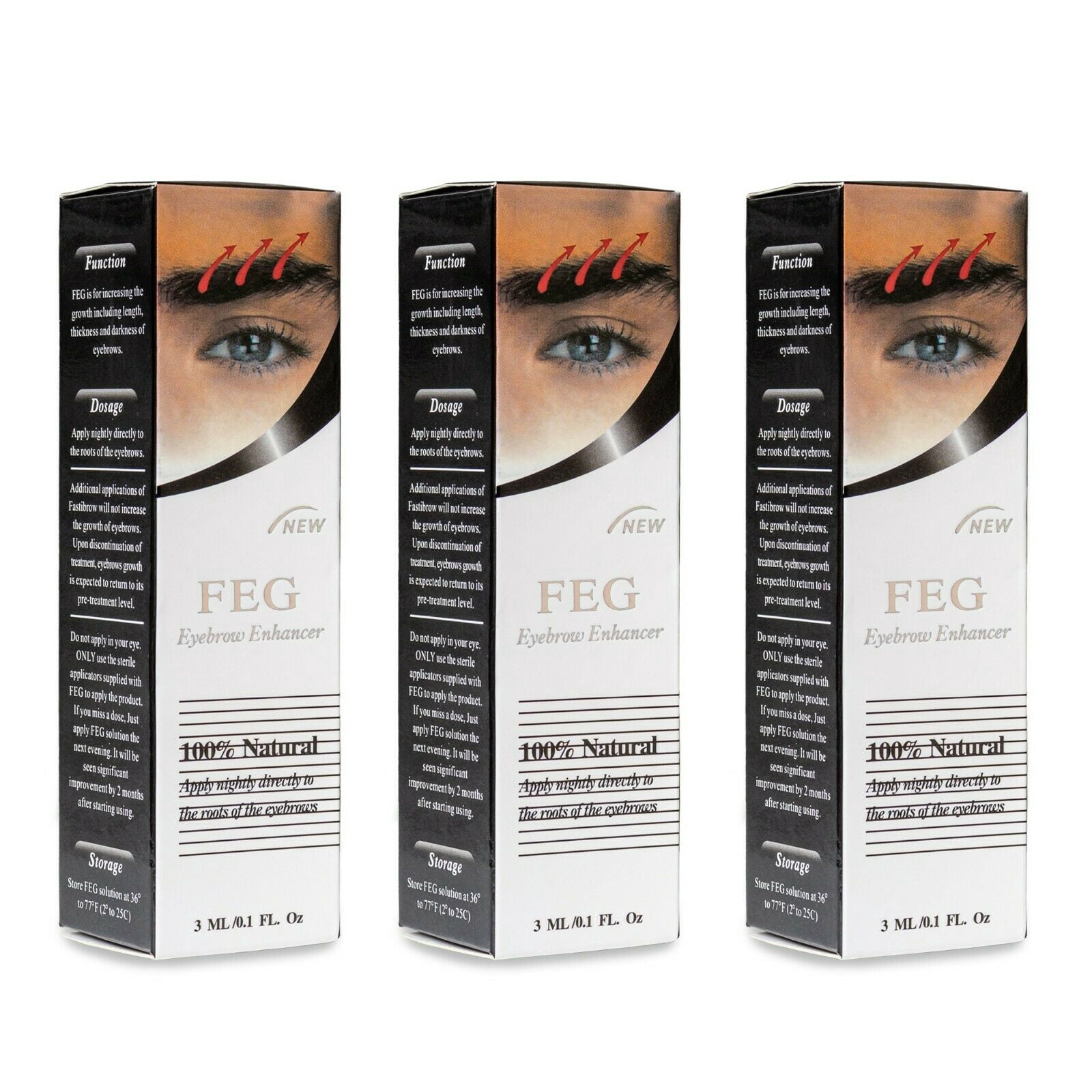 FEG 100% Natural Eyebrow Enhancer Serum for Length, Thickness, Darkness ...