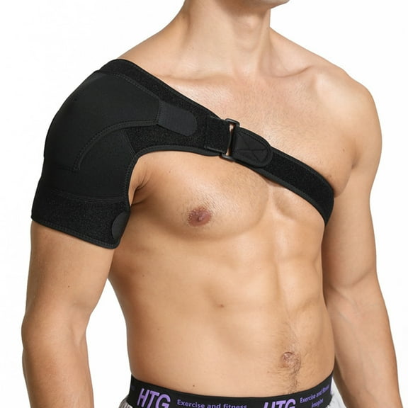 FEIBU Shoulder Brace - Adjustable Rotator Cuff Support, Pain Relief, Compression Sleeve, Fits Left/Right Arm.
