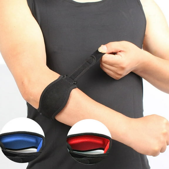 FEIBU Tennis Elbow Brace - Adjustable Strap for Tendonitis, Golf, and Tennis Elbow Relief, Red