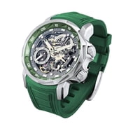 FEICE FM511 Men's Automatic Skeleton Watch, Luxury Sapphire Crystal Glass Blue Dial Luminous Hands, 5ATM Waterproof Sport Wristwatch with Silicone Strap for Men, Casual Mechanical Watches For Men.