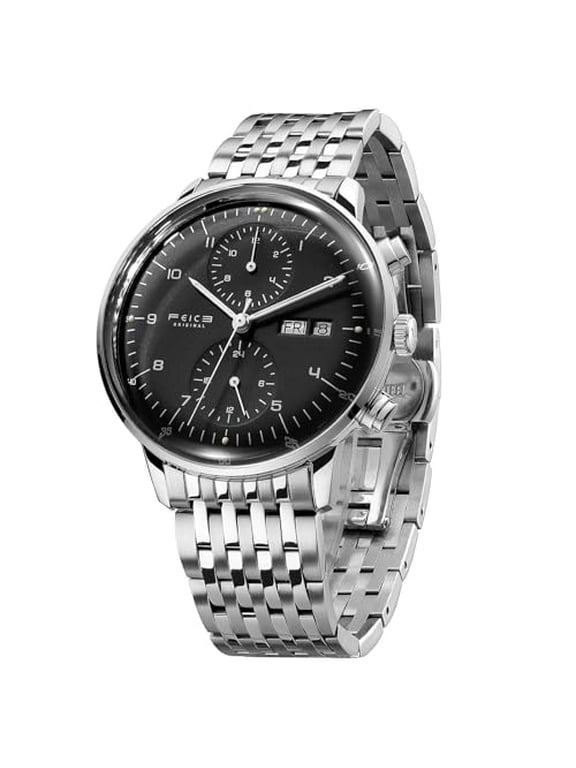 Men’s Watches Bauhaus Automatic Watch Stainless Steel Mechanical Watch Wristwatch Casual Dress Watches for Men with Leather Bands Date -FM121