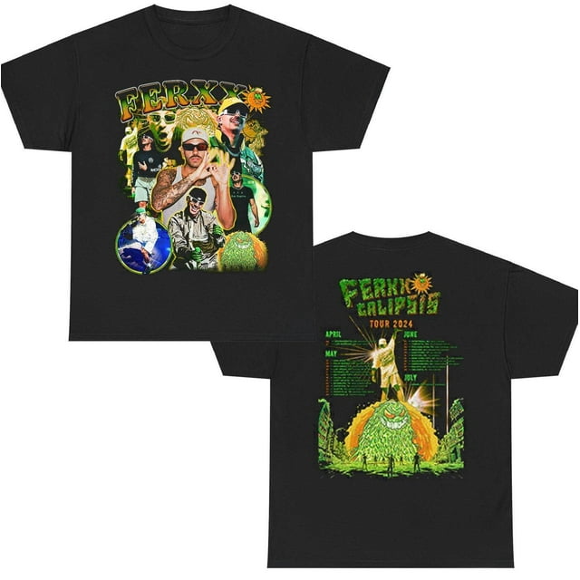 FEID FERXXOCALIPSIS 2024 Merch unisex T Shirt Double Sided Tour Dates FERXXO M