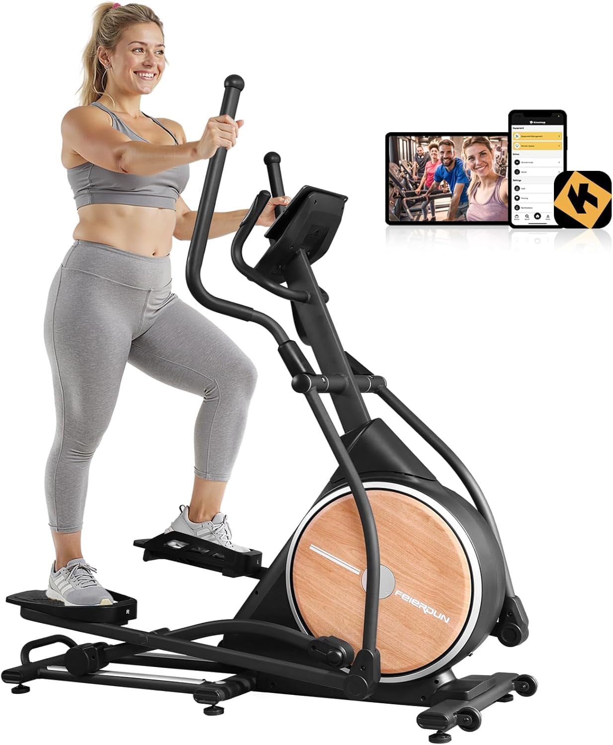 FEIERDUN Elliptical Machine,Total Body Fitness Cross Trainer for Home ...