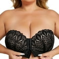 thumbnail image 1 of FEIFLY Comfortable Women's Bra With Clear Straps Plus Size Front Closure Lingerie For All Seasons Versatile Stylish Bralette For Casual Wear Cozy Push Up Brassiere, 1 of 8