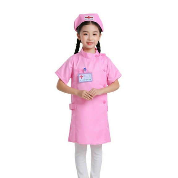 FEIFLY Doctor Outfits For Kids With Lab Coats Career Day Doctor Dress Up For Boys Girls Solid Color Festival Clothing