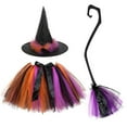 thumbnail image 1 of FEIFLY Girls Halloween Tutu Skirt Sets Witch Party Outfits Sets With Hats And Broomstick For Toddler Kids Dance Dress Up Play Versatile Child Clothes Sets, 1 of 5