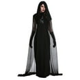 thumbnail image 1 of FEIFLY Gothic Witch For Women Elegant Dark Dress Halloween Party Dresses Performance Solid Color Festival Clothing, 1 of 3