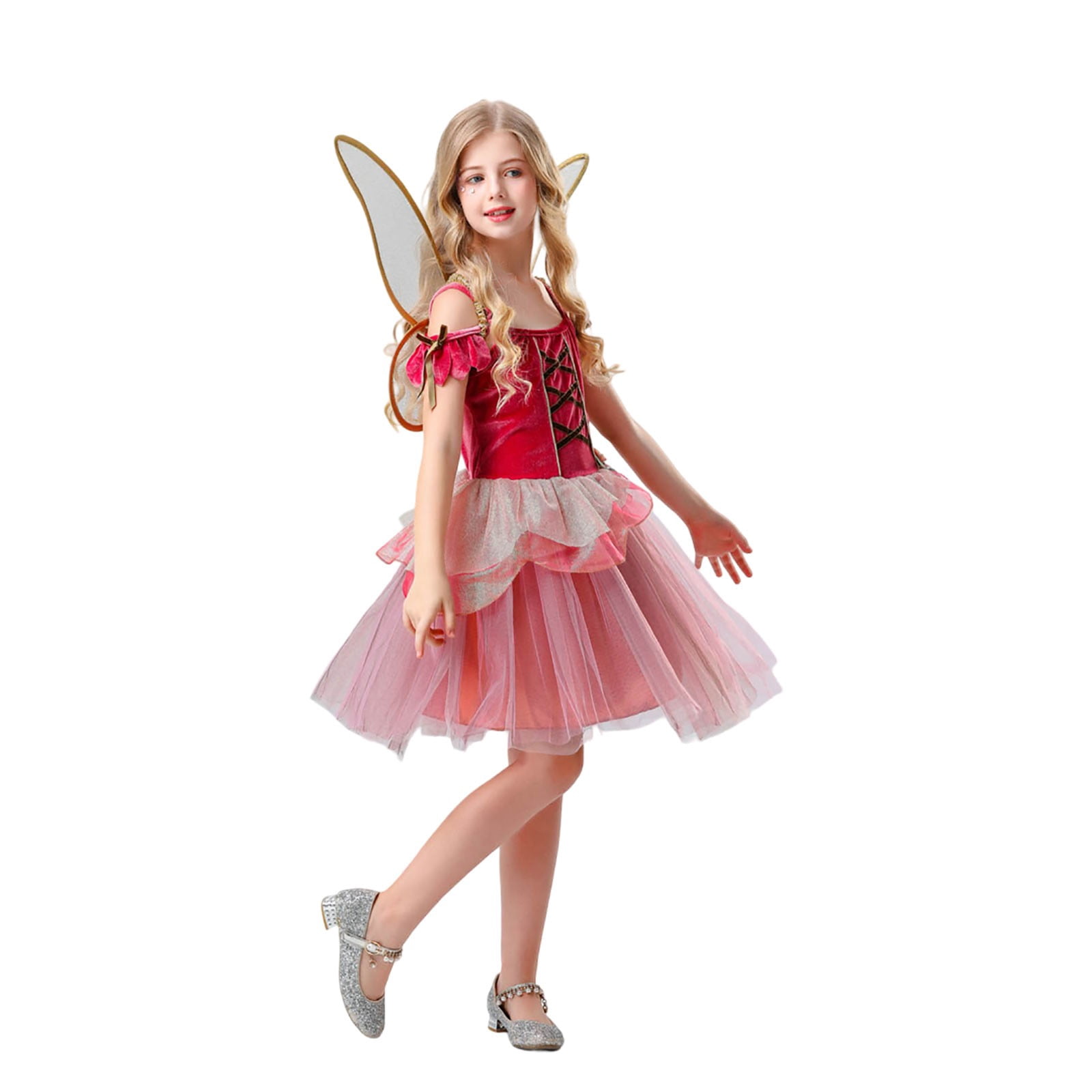 FEIFLY Kids Fairy For Halloween Party Elegant Dress With And Skirt For  Girls Solid Color Festival Clothing - Walmart.com