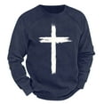 thumbnail image 1 of FEIFLY Men Autumn Workout Winter Tops Graphic Print O-Neck Long Sleeve Pullover Sweatshirt Fashionable Streetwear, 1 of 3