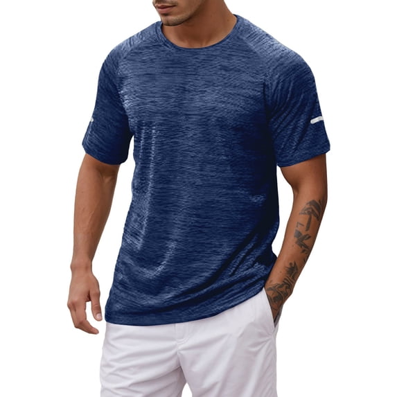 FEIFLY Men's Athletic Performance T-Shirt For Summer Active Wear Comfortable Round Neck Short Sleeve Sports T Shirt For Running And Fitness Tee Tops Cozy Male Tshirts