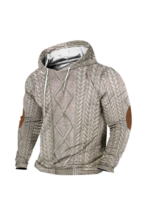Men's Fall Winter Solid Color Vintage Street Hooded Sweatshirt Pullover Long Sleeve Relaxed Fit Autumn Workout Tops