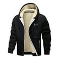 thumbnail image 1 of FEIFLY Men's Heavyweight Plush Windproof Zip Up Outerwear Jackets Long Sleeve Warm Hooded Sweatshirt Outerwear Coats, 1 of 3