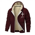 thumbnail image 1 of FEIFLY Men's Heavyweight Plush Windproof Zip Up Outerwear Jackets Long Sleeve Warm Hooded Sweatshirt Outerwear Coats, 1 of 3