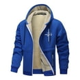 thumbnail image 1 of FEIFLY Men's Heavyweight Plush Windproof Zip Up Outerwear Jackets Long Sleeve Warm Hooded Sweatshirt Outerwear Coats, 1 of 3