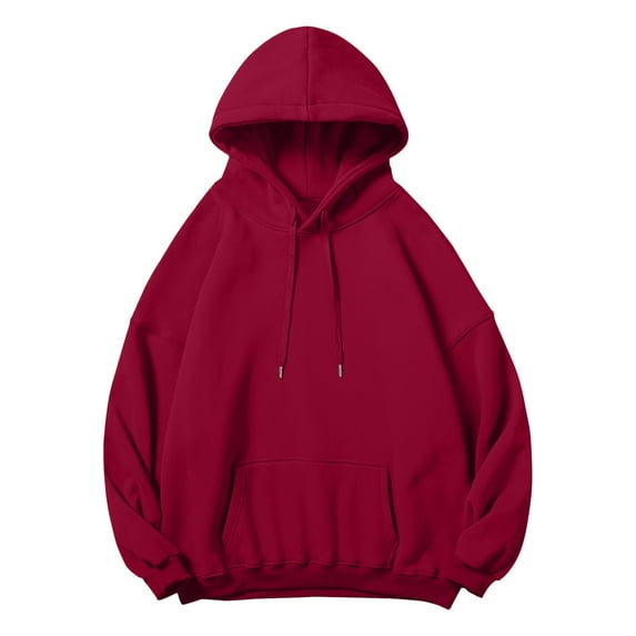 FEIFLY Men's Hoodies Fall Winter Casual Oversized Pullover Sweatshirt Long Sleeve For Everyday Wear Solid Color Fashionable Outwear