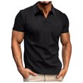 thumbnail image 1 of FEIFLY Men's Short Sleeve Lapel Polo Shirts Golf Shirts for Work Athletic Summer Casual Solid Color Holiday Polo Shirts Golf Shirts for Work Athletic Tops Relaxed Fit Dailywear, 1 of 5