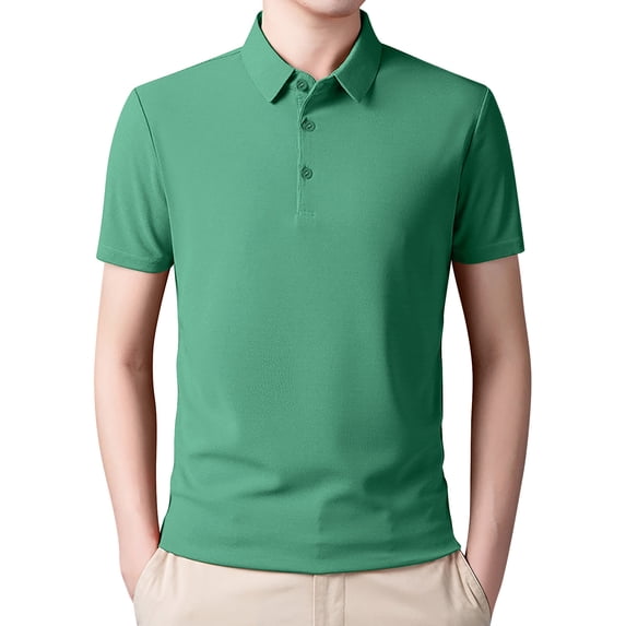 FEIFLY Men's Short Sleeve Polo Shirts Golf Shirts for Work Athletic Regular Fit Casual Business Golf Shirts For Men Solid Color Leisure Dailywear