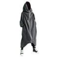 thumbnail image 1 of FEIFLY Men's Solid Color Personality Dark Style Full Body Zipper Long Hooded Sweatshirt Jacket Soft Long Sleeve Outwear, 1 of 8