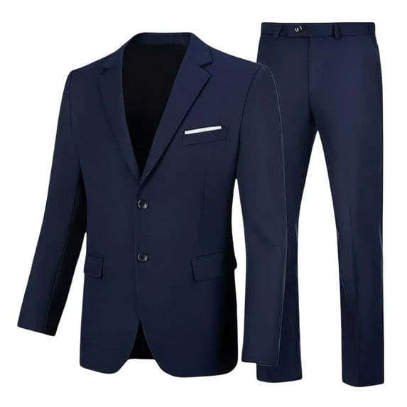 FEIFLY Men's Suits 2 Piece Sets Blazers And Pants Business Casual Formal Wear Slim Fit Wedding Outfits Comfortable Stylish Soft Men Solid Color Slacks