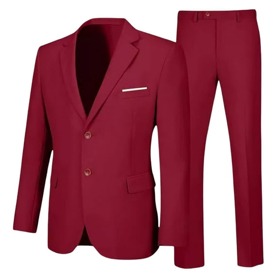 FEIFLY Men's Suits 2 Piece Sets Blazers And Pants Business Casual Formal Wear Slim Fit Wedding Outfits Comfortable Stylish Stylish Men Solid Color Slacks