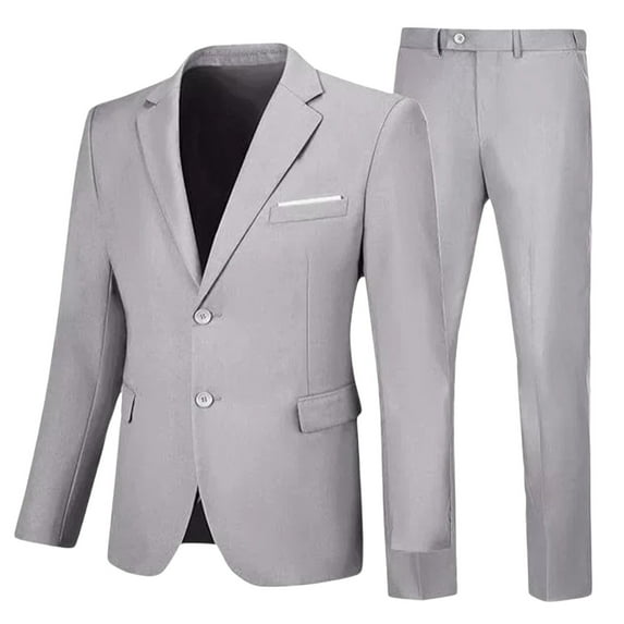 FEIFLY Men's Suits 2 Piece Sets Blazers And Pants Business Casual Formal Wear Slim Fit Wedding Outfits Comfortable Stylish Versatile Men Solid Color Slacks