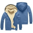 thumbnail image 1 of FEIFLY Men's Winter Jacket Casual Solid Color Hooded Coat Long Sleeve Zipper Pocket Coat Splicing Warm Winter Coat Outerwear, 1 of 5
